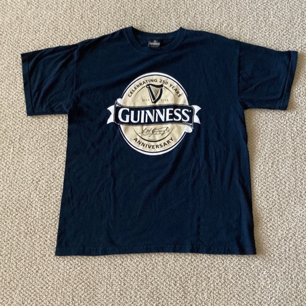 Guinness Official Merchandise Large T-Shirt Beer 250 Year Anniversary Top EUC